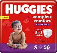 Huggies Complete Comfort Wonder Pants, Small (S) Size Baby Diaper Pants, (56 count) with 20% coupon