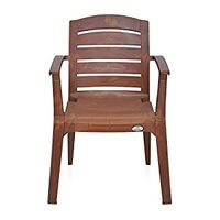 Nilkamal Set of 2 CHR2135 Plastic Chair, Mango Wood