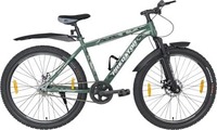 HRX Predator with Front Suspension & Dual Disc Brakes, 85% Assembled 29 T Mountain Cycle  (Single Speed, Green)