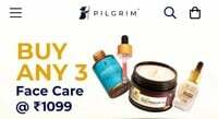 Pilgrim : Buy any 3 @1099 + FREE 2 Additional Products Worth @300