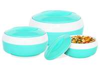 PRINCEWARE Solar Plastic Plaid Casserole Set (Green) -3 Pieces