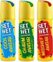 SET WET Deodorant Spray Perfume Cool, Charm & Mischief Avatar for men, 150ml (Pack of 3)