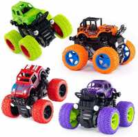 TITIRANGI 4 Pack 4WD Monster Truck Cars,Push and Go Toy Trucks Friction Powered Cars 4 Wheel Drive Vehicles for Toddlers Children Boys Girls Kids Gift-4PCS  (Multicolor)