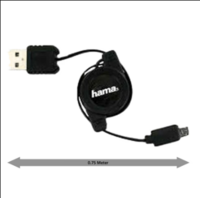 Hama 75 cm USB 2.0 (Type-A) to Micro USB Cable (104825, Black)