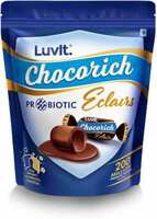 LuvIt Chocorich Probiotic Eclairs | 200 Million Probiotic Bacteria Per Eclair | Bars (320 g)