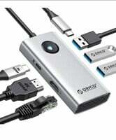 USB C Hub, ORICO 5-in-1 USB C Docking Station with 4K HDMI
