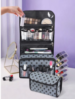 prettykrafts Grey Toiletry Bag With Hanging Hook