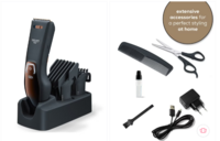 beurer Men HR 5000 Professional Cordless Hair Clipper For Hair & Beard - Black