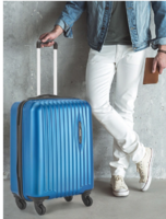 Safari Unisex Blue Textured Soft 4 Wheels 360-Degree Rotation Hard Cabin Trolley Bag