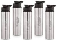 NIRLON Eco Sipper Stainless Steel Single Wall Water Bottle with Flip Cap [Set of 5]