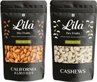 lila dry fruits Combo Pack|California Almonds 1kg & Cashew 1kg