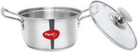 Pigeon Special Stainless Steel Conical Casserole 16 CM with Glass Lid Cook and Serve Casserole  (1.5 L)