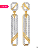 Melorra 18k Gold & Diamond Track Suit Up Earrings for Women