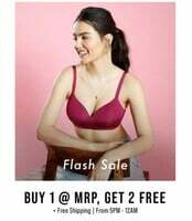 Zivame Flash Sale -  Buy 1 @ MRP Get 2 Free (5 pm - 12 am)