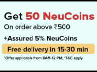 TataNeu × BBNow Get 50 extra NeuCoins on orders above Rs. 500/- (8AM to 12PM)