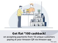Accept UPIpayments on amazon QR and earn assured cashback ₹ 100 daily