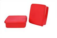 Signoraware Big Square Container Set, 3 litres, Set of 2, Water Melon Red