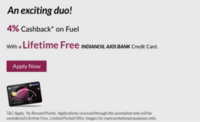 Lifetime Free IndianOil Axis Bank Credit Card