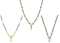 Sukkhi Sparkling Gold Plated Wedding Jewellery Solitaire Mangalsutra Combo