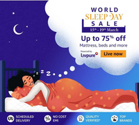 Amazon World Sleepday Sale- Up to 75% Off + Up to Rs.1000 Off on Mattresses, Beds & More