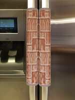 Kuber Industries Checkered Design PVC 2 Pieces Fridge/Refrigerator Handle Cover (Brown) - CTKTC039697