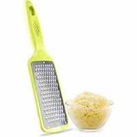 HomeBasics by Home Puff Stainless Steel Cheese Grater & Lemon Zester for Kitchen- Cheese, Lemon, Ginger, Garlic, Chocolate, Vegetables & Fruits Shredder with Protective Cover, Adrak Grater, Dishwasher Safe Flat