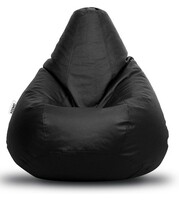 Amazon Brand - Solimo Xxl Bean Bag Filled With Beans (Black)(Faux Leather)