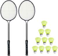Double Shaft Badminton Racquet With 10 Pc Nylon Shuttle Badminton Kit