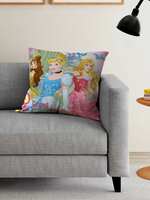 Athom Trendz Polyester Disney Princess Cushion Cover 40x40 cm (Multicolor)