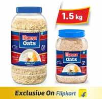 Manna Oats - 1.5kg (1kg x 1 Jar and 0.5kg x 1 Jar) | Gluten Free Steel Cut Rolled Oats | High in Fibre & Protein | 100% Natural | Helps Maintain Cholesterol. Good for Diabetics Plastic Bottle  (2 x 0.75 kg)