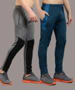 Pack of 2 Men Colorblock Multicolor Track Pants