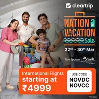 Cleartrip Nation On Vacation Sale Upto 20% Off and More 