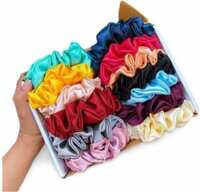 A ONE STAR Pure Silk Scrunchies Set of 12 pcs