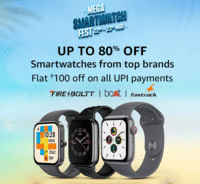 Mega SmartWatch Fest Upto 80% Off + Flat Rs.100 Off on UPI + Extra 10% Coupon Off (22nd - 23rd Mar)