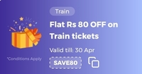 RedBus x RedRail : Get Flat Rs.50-80 Off on Train ticket booking of Minimum Rs.200 (3 new codes)