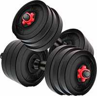 Kore PVC DM 4-40 Kg (Black/Black-Red/3 IN 1 Convertible) Dumbbells Set and Fitness Kit for Men and Women Whole Body Workout