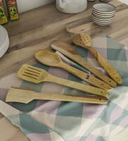 Fry deals - Ernesto Brown Sheesham Wood (Set of 5) Cooking Spatula, By Wooden Twist