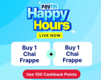 Paytm Happy Hours | Chaayos Buy 1 Chai Frappe + Get 1 Chai Frappe free for 100 points (Till 3PM)