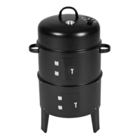 Peng Essentials 3 in 1 Barrel Charcoal Barbecue Grill (Triple Layered, BBQ01, Black)