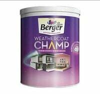 Berger Weather Coat Champ Paint for Exterior and Interior Walls 1kg (White) @ ₹369 and 10kg @ ₹3241