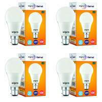 [Loweat Price] wipro 10W B22D LED Cool Day White Bulb, Pack of 4 (Garnet)