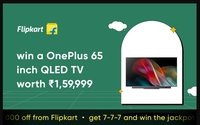 Cred Jackpot - Chance to Win a Oneplus QLED TV or Rs.2000 coupon for TV from Flipkart