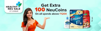 Last Day - TataNeu × 1mg | Extra 100 Neu Coins on all spends above Rs.1200