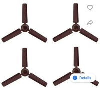 USHA sonata pack of 4 1200 mm 3 Blade Ceiling Fan 