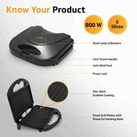 V-Guard VSG80 Sandwich Maker Grill (Black)