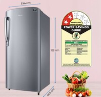 Samsung 183 L 2 Star Inverter Direct-Cool Single Door Refrigerator (RR20C2412GS/NL, Gray Silver)