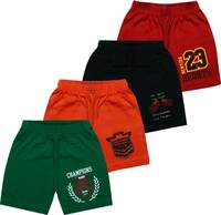 Short For Boys & Girls Casual Printed Cotton Blend  (Multicolor, Pack of 4)