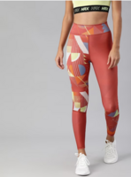 HRX By Hrithik Roshan Women Rust Red Skinny Reversible Rapid-Dry Antimicrobial Tights