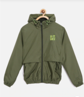 HRX by Hrithik Roshan U-17 Active Boys Kombu Green Rapid-Dry Solid Jackets