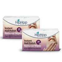 HipHop Instant Nail Polish Remover Wipes - Acetone & Acetate Free, 30 wipes (Pack of 2)
